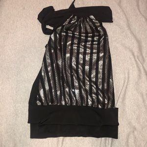 Black and silver halter top